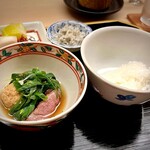 道人 - お食事は「にえばな」からスタート。薫りを楽しんだ後は、鴨鍋お代わりラッシュです。