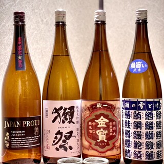 为您准备了以更能衬托鳗鱼美味的日本酒为中心的酒