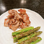 とり焼き 鶏料理 かしわ - せせり、アスパラ焼き