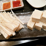 とり焼き 鶏料理 かしわ - えのきと豆腐