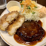 洋食SAEKI - エビカツ＆ハンバーグ ¥1100