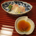 Ohara - 桜鯛といさきのお造り、蕨と茗荷と1