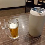 Toyosawa En - 生ビール。少し飲んでからの撮影。380円