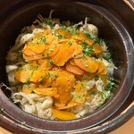 銀座 しのはら - 百合根と白魚かき揚げと唐墨天ばら