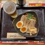 つけ麺らぁ麺油そば 六朗 - 瓶ビールとおつまみ全盛のせんべろセット