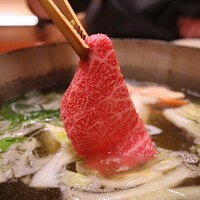 北新地しゃぶしゃぶすき焼き きらく - 黒毛和牛和牛3種のしゃぶしゃぶ
                    (もも肉しゃぶしゃぶ)