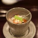 鳥田中 - 黒薩摩鶏の白湯粥、背子蟹