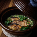 Saikyo-yaki earthenware pot rice with seasonal fish