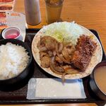 Shibuya Sanchoume Sakaba - とりかつ＆しょうが焼きダブル定食　950円
                        ごはん大盛・おかわり無料