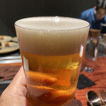 薪炭まだら - きめ細やかな泡がクリーミーなキリンラガーで喉を潤してスタート