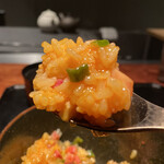 薪炭まだら - 仕上げに椎茸の出汁醤油をかけ7種の発酵野菜と共にかき込むTKGは最高にうまい（≧∇≦）