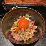 薪炭まだら - 来たーっ! 龍のたまごの卵黄が乗った美しいTKG