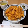 Ginza Tenichi - かき揚げ天丼(税込1,210円)
                小海老のかき揚げ、黄柚子の皮が載せ、漬け物付
                天麩羅用無頭海老(カナダ・バンクーバー産)使用
                ゴロゴロ感がある位たくさん使っており、天つゆもたっぷり掛けてあります