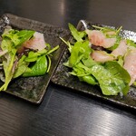 居酒屋 炙茶家 - ◆「お通し」 ◇鮃のカルパッチョ