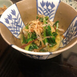 室町 砂場 赤坂店 - 季節のおひたしは法蓮草