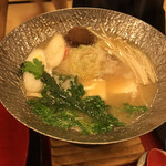 大正館 - ぶりしゃぶ　具材 投入！