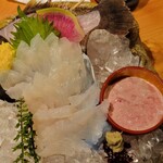 横浜 酒槽 - カワハギ　肝醤油で