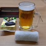 Yakiniku Souru - 生ビール500円×2杯 韓国のりはサービス