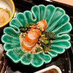 蓬左茶寮 - 水引海老の胡麻和え