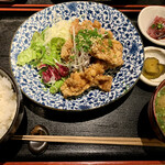 Fuku judou - 揚鶏の山椒醤油和え定食