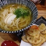 濱家 - かけうどん380円+れんこん天100円