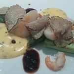ル　ピニョン - 帆立て、小海老、アスパラガス、トリュフ