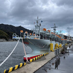 漁港回転寿司 鮨かば - イカ釣り漁船が多く停泊しています