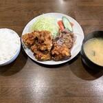 Gyuutan Hachi - 唐揚＆豚炭火焼定食