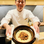 おが和 - ◎松葉蟹の出汁で炊いた外子飯蒸し。