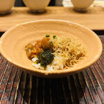 おが和 - ◎ジャコと金山寺味噌と海苔佃煮のご飯（友人分）