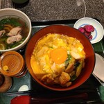 京都 八起庵 - 親子丼とミニ鴨なんばのセット　全景