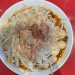 ラーメン二郎 - ラーメン小 800円　SK半分50円　うずら 110円　全マシ