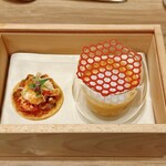 アンシャンテ - エビクラッカーみたいなのとエビポタージュ