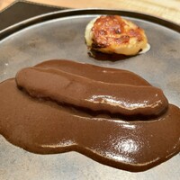 銀座 大石 - 網採り鴨（コルベール）のロースト 骨出汁とブランデーと赤ワインと内臓のソース じゃがいもと根セロリのドフィノワーズ