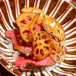 温石 - 知床牛のシンシンと蓮根チップ