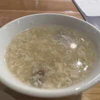 個室中華 頤和園 溜池山王店 - 麻婆豆腐定食1,150円につく玉子スープ