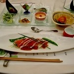 エピナール那須 - 御造り：やしお鱒と鯛のカルパッチョ風