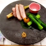 エピナール那須 - 焼物：炭火焼　郡司豚　地竹　アスパラ