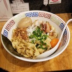 塩そば専門店 桑ばら - セコ蟹とあん肝香油の手切り手揉み油そば