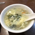 四川料理 元祖麻婆豆腐 - 卵ワカメ人参中華スープ