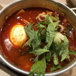 モツの朝立ち - 煮込み玉子入り