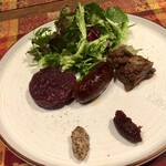 水色食堂 - 「熊本県産馬肉の三種仕立て」 (タルタル＆ソーセージ＆コンソメ煮)