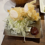 とんかつ 蒼樹 - ささみフライ　半分にカットしてもらいました