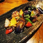 野の花 - 茄子のﾋﾟﾘ辛みそ炒め(500円)
