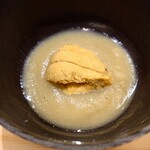 鮨 なんば - 焼き茄子の摺り流しと函館の紫雲丹