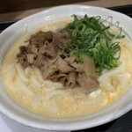 松屋 - ネギたっぷりかきたま肉うどん［630円］