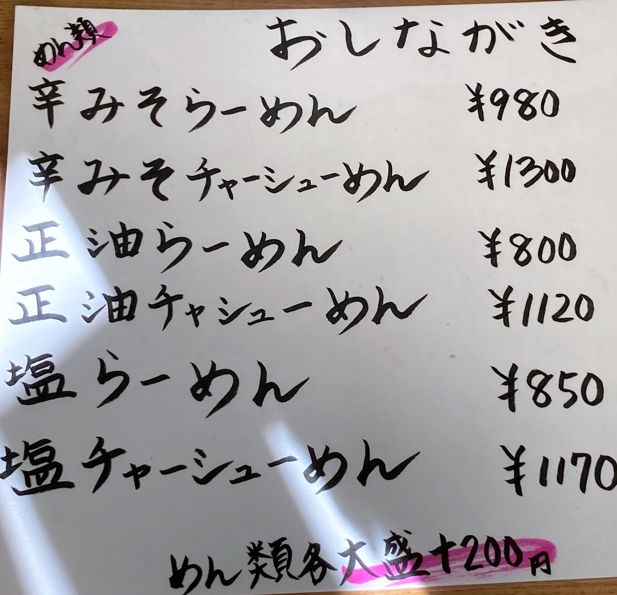 メニュー写真 : 味よし 中倉本店 （あじよし） - 薬師堂