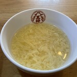 大阪王将 - ふわとろ麻婆天津飯のたまごスープ接写