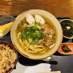 首里天楼 - あぐー肉そば定食　税込1,100円