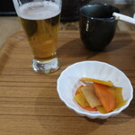 Chuukaramem mirai - 瓶ビール + お漬物